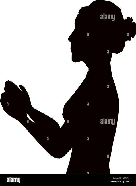 Woman Profile Silhouette Icon Image Vector Illustration Design Stock