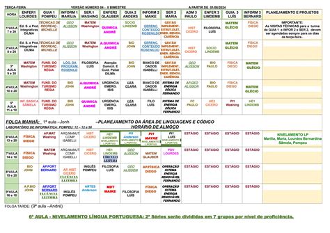 Horario Do Ii Bimestre Vers O Doc