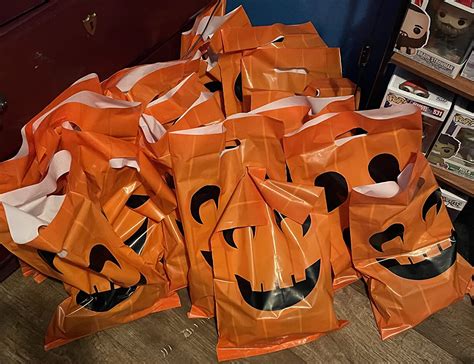 Lulu Home Halloween Jack O Lantern Bags Plastic Goodie