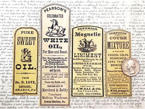 8 Pcs Old Medicine Labels Vintage Pharmacy Bottle Labels Etsy