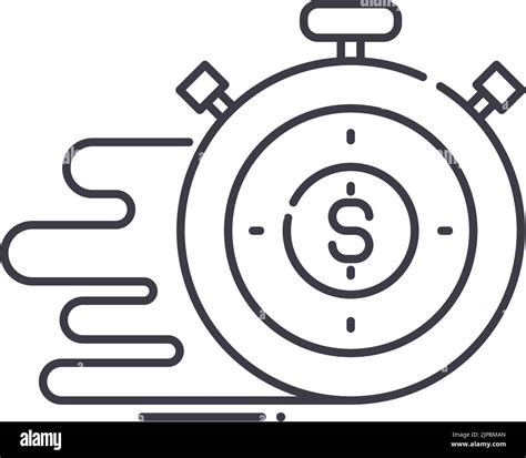 Time Is Money Line Icon Outline Symbol Vector Illustration Concept