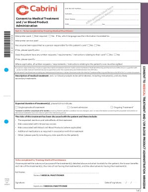 Fillable Online Cabrini Consent Forms Update 1 Fax Email Print PdfFiller