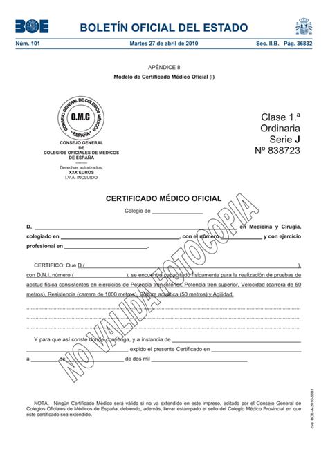 Modelo De Certificado M Dico Oficial Pdf