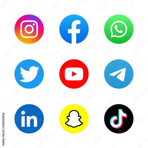 Social Media Icons Social Media Logo Facebook Instagram Youtube Whatsapp Twitter