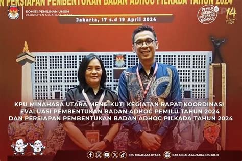 KPU Minahasa Utara Mengikuti Rakor Evaluasi Pembentukan Badan Adhoc