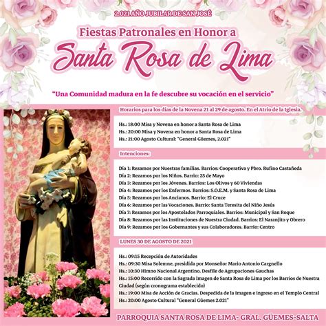 Fiestas Patronales En Honor A Santa Rosa De Lima