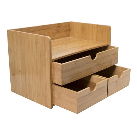3 Tier Bamboo Desk Organizer Sorbus Home