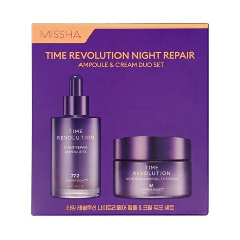MISSHA Time Revolution Night Repair Ampoule & Cream Duo - GlowStation