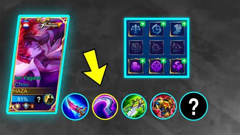 Chou Emblem Set And Build 2021 Chou New Gameplay Mobile Legends YouTube