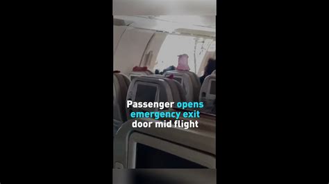 Passenger Opens Emergency Exit Door Mid Flight Youtube