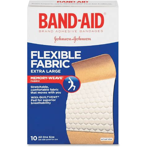 Band Aid Brand Flexible Fabric Adhesive Bandages Extra Large 10 Ct Pack Of 3