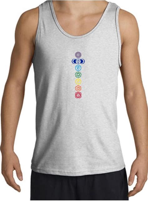 Mens Yoga Tank Top Colored Chakras Tanktop Colored Chakras Mens