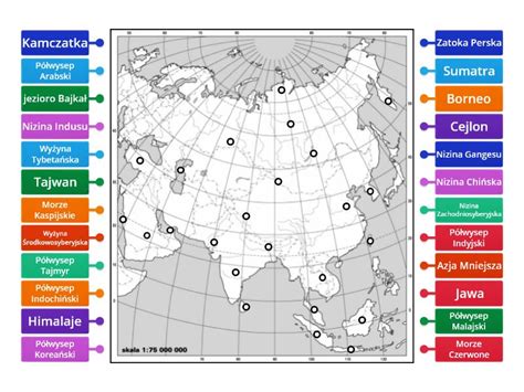 Mapa Konturowa Azji Labelled Diagram