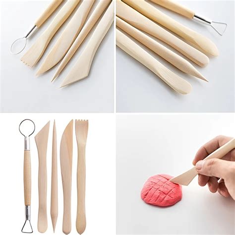 30 Piece Double Sided Pottery Clay Sculpting Tool Set With Wooden