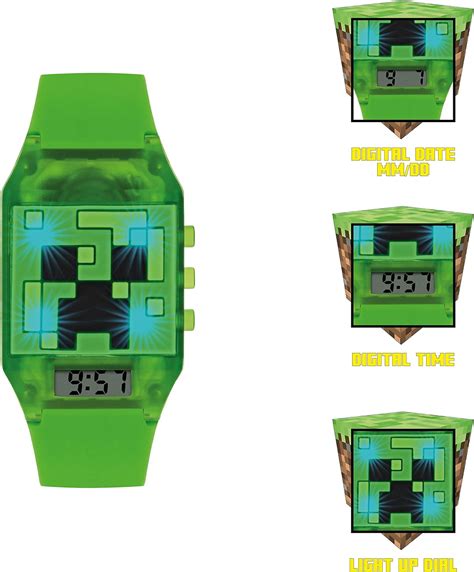 Minecraft Quartz Montre Avec Bracelet En Caoutchouc MIN4014 Amazon Fr