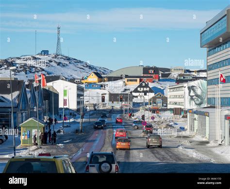 Aqqusinersuaq The Main Street In The Center Of Nuuk Capital Of