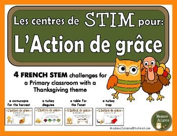 French STEM Thanksgiving STIM pour l Action de grâce by Madame Julianne