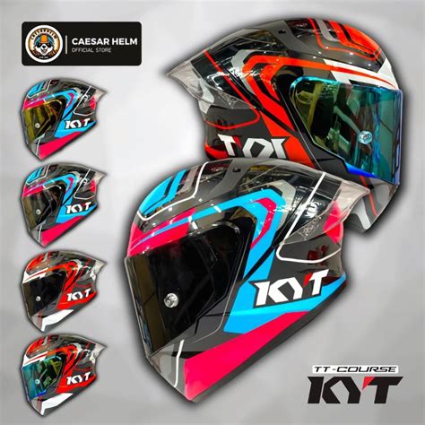 Kyt Tt Course Overtech Paket Ganteng Helm Fullface Lazada Indonesia