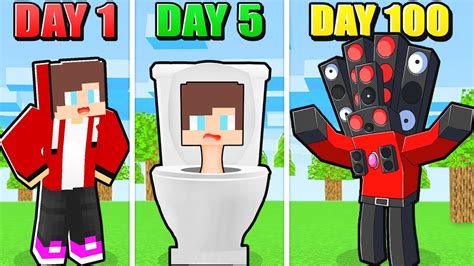 Maizen Survived 100 Days In Skibidi Toilet World In Minecraft Parody