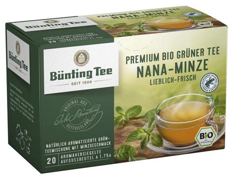 Bünting Tee Premium Bio Grüner Tee Nana Minze online kaufen bei Bünting