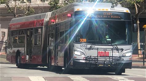 San Francisco Muni 2015 New Flyer Xcelsior Xde60 6552 On Route 38 Geary