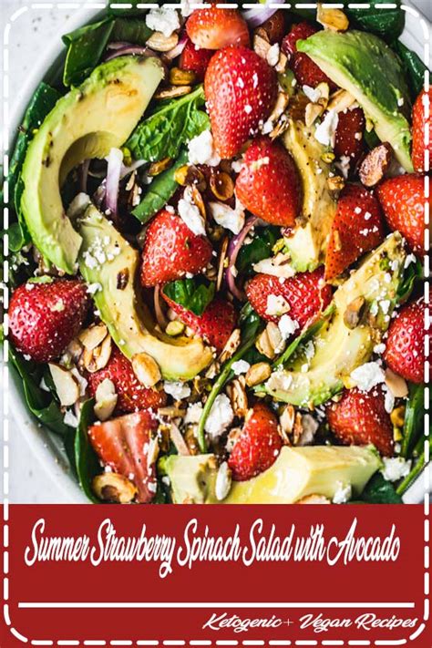 Summer Strawberry Spinach Salad With Avocado Delicious Dessert Easy