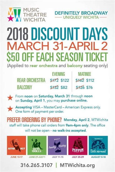 Music Theater Wichita discount season ticket sale!