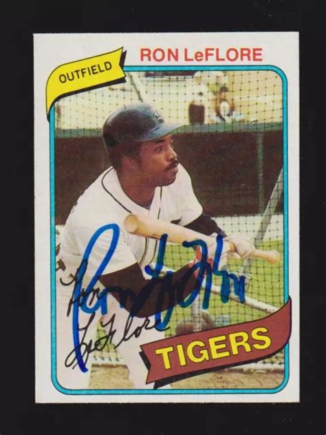 Topps Ron Leflore Detroit Tigers Autographe Sign Auto Coa Eur