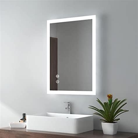 EMKE 800x600mm Bluetooth Bathroom Mirror With Shaver Socket Backlit