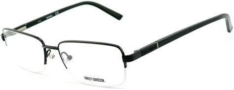 Harley Davidson Hd0734 Black 002 Metal Semi Rimless Eyeglasses Frame 56 17 145 A On Ebid United