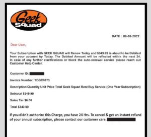 Watch Out For Fake Geek Squad Scam Emails Information Services