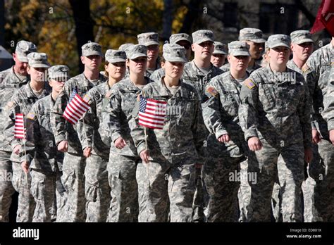 US Army soldiers marching in the Milwaukee Veterans Parade Stock Photo ...