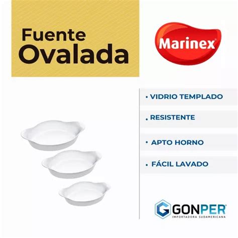 Fuente Oval Opaline 1 Ltr Marinex Vidrio Templado Apto Horno En Venta