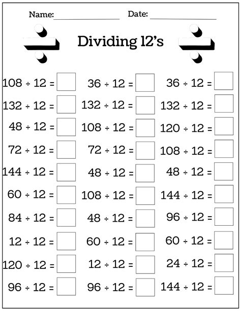 24 Printable Multiplication And Division Worksheets 1 12 Fill In The Blanks With Answer Pages