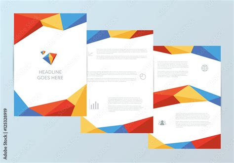 Report Layout With Geometric Borders Stock Template Adobe Stock