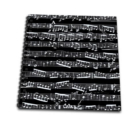 3dRose Black and white Musical notes - stylish sheet music - piano notation - contemporary ...