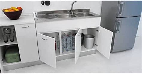 Mueble Para Fregadero De Cocina De 120 X 50 Cm Con Doble Puerta