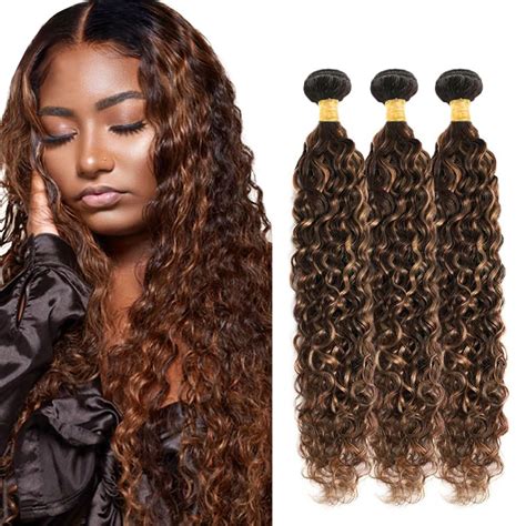 Amazon Inch T B P Human Hair Bundles Highlight Water