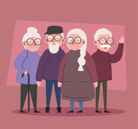 Four Grandparents Group 11252134 Vector Art At Vecteezy