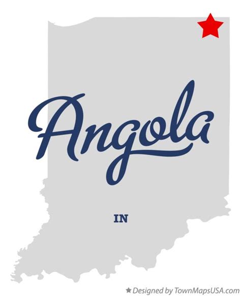 Map of Angola, IN, Indiana