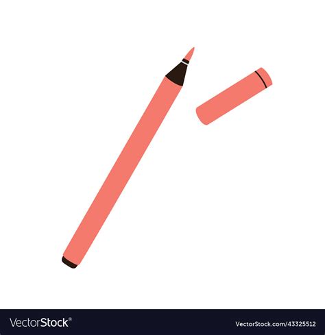 Open Felt Tip Pen Fine Liner And Cap Coloured Vector Image