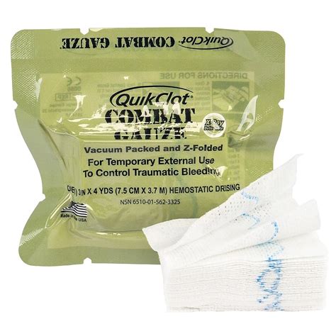 QuikClot Combat Gauze Hemostatic Kaolin Dressing