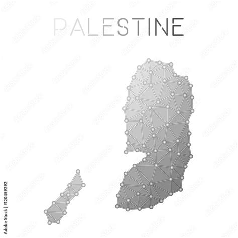 Palestine Polygonal Vector Map Molecular Structure Country Map Design