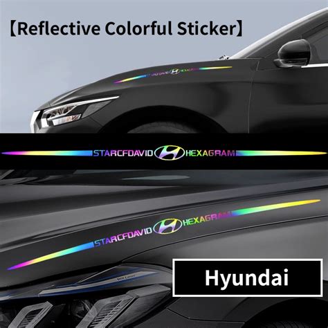 Logo Sticker Hyundai Laser Reflective Colorful Car Sticker For Matrix