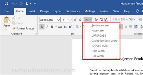 Cara Merubah Tulisan Menjadi Huruf Kapital Di Word
