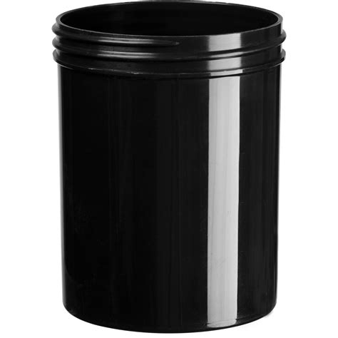 8 Oz Black Pp Plastic Jar Straight Sided 70mm 70 400