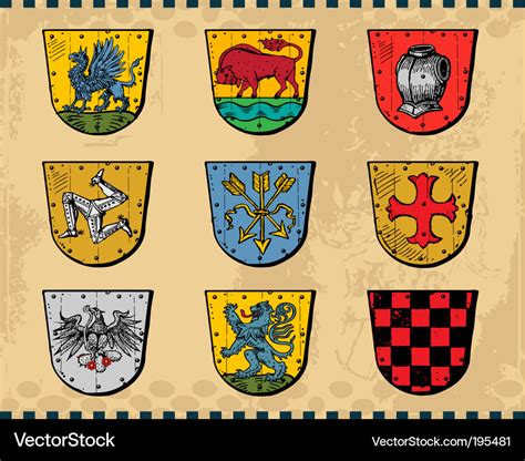 Heraldic Shields Royalty Free Vector Image VectorStock