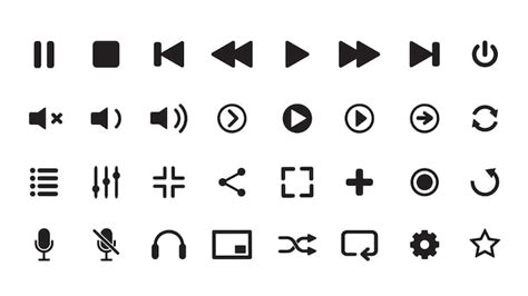 Iconos Del Reproductor Multimedia Botones Del Reproductor De La