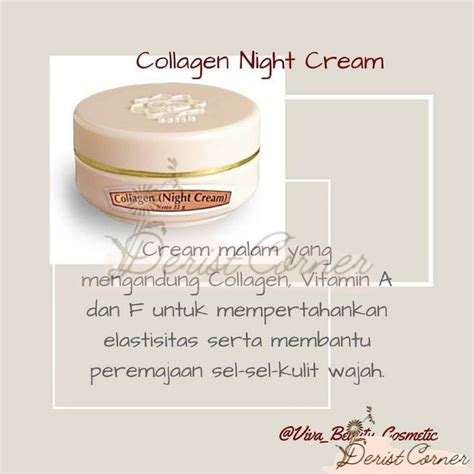 Jual Viva Collagen Night Cream Cream Malam Kolagen Viva Cosmetics