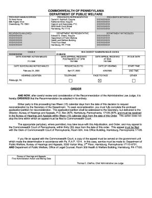 Fillable Online Services Dpw State Pa Edward Cherry Dpw Hbg Pa Form Fax